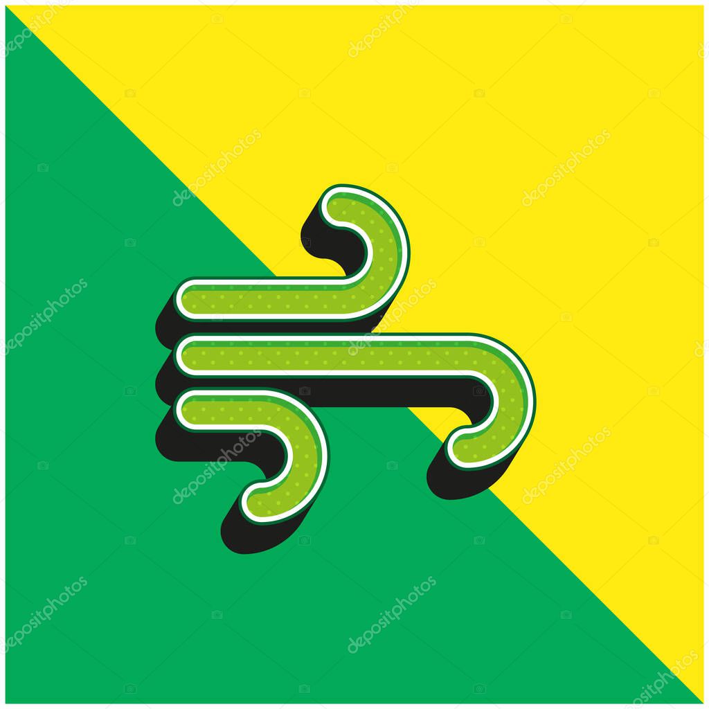Air Element Green and yellow modern 3d vector icon logo