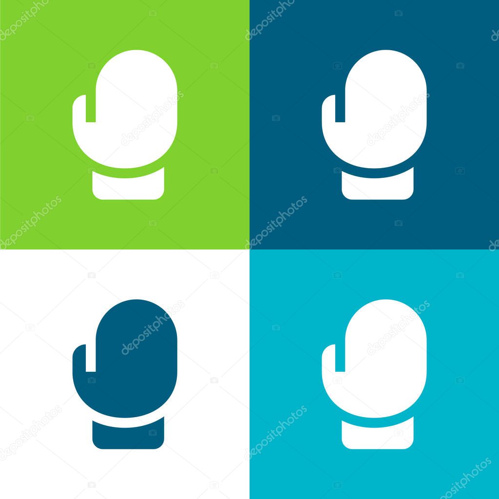 Boxing Flat four color minimal icon set