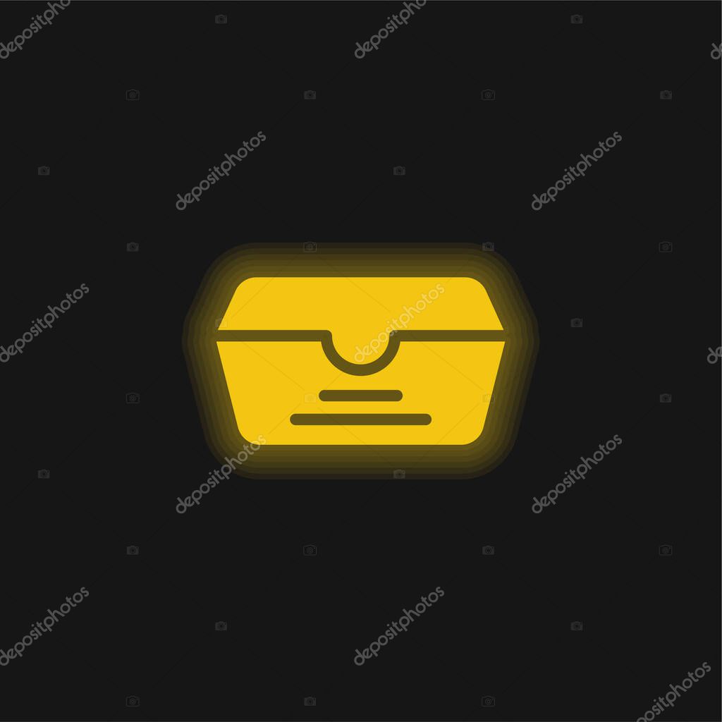 Box yellow glowing neon icon