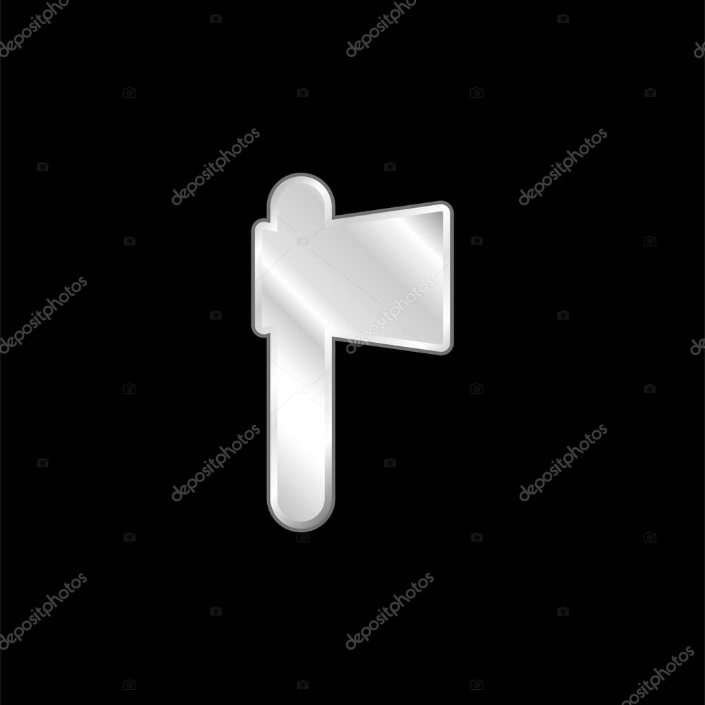 Battle Axe silver plated metallic icon