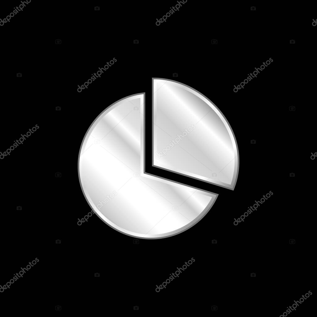 Black Circular Graphic silver plated metallic icon