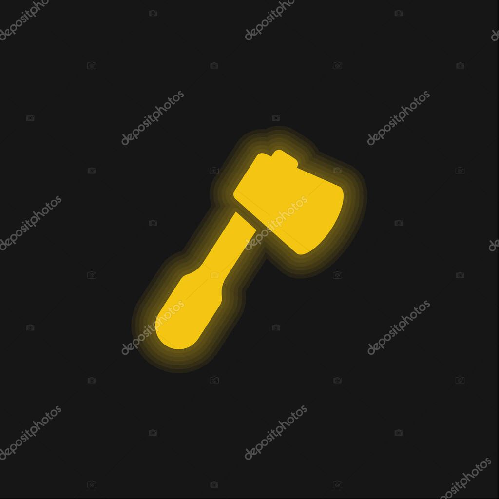 Ax yellow glowing neon icon