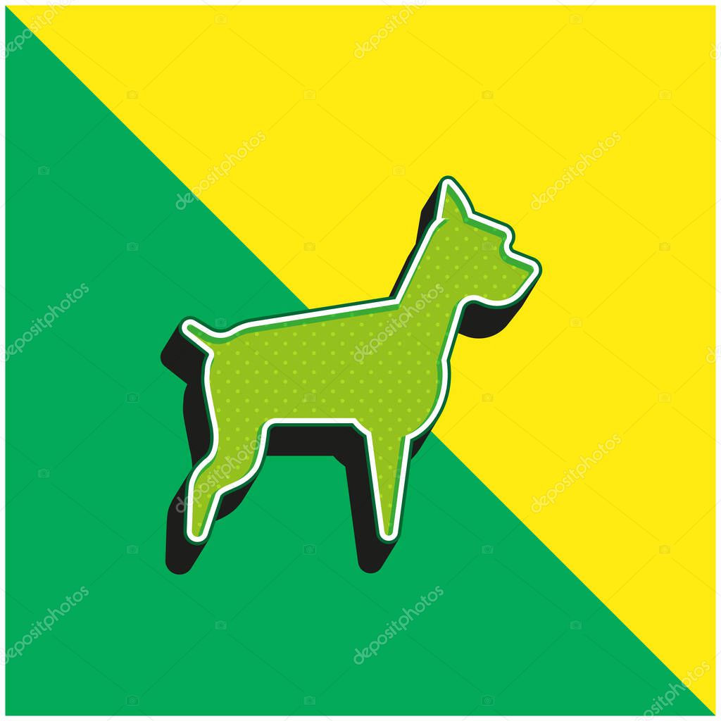 Big Dog Green and yellow modern 3d vector icon logo