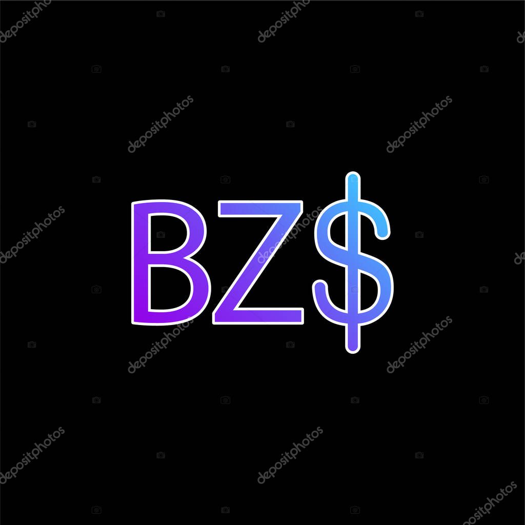 Belize Dollar Symbol blue gradient vector icon