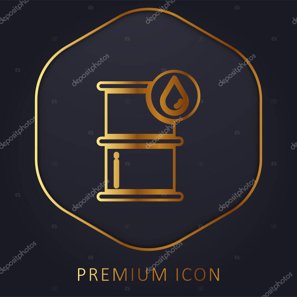 Barrel golden line premium logo or icon