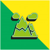 Alpy Zelené a žluté moderní 3D vektorové logo