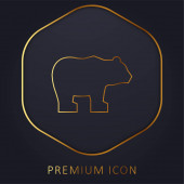 Bear golden line premium logo or icon