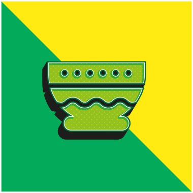 Kase Yeşil ve Sarı Modern 3D vektör simgesi logosu