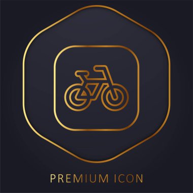 Bicycle golden line premium logo or icon clipart