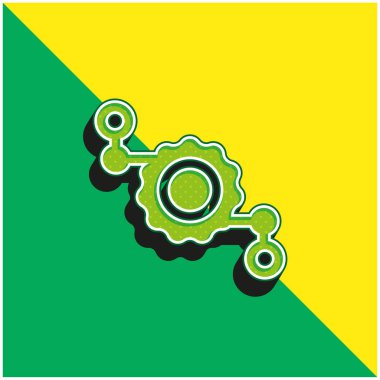 Yeşil ve sarı modern 3d vektör logosunu birleştir