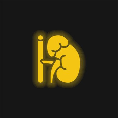 Adrenal Gland yellow glowing neon icon clipart