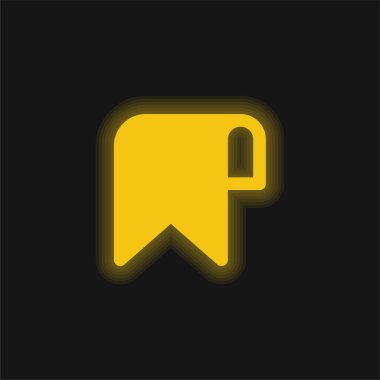 Yer imi sarı parlak neon simgesi