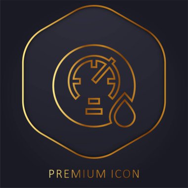 Barometre altın çizgi prim logosu veya simgesi