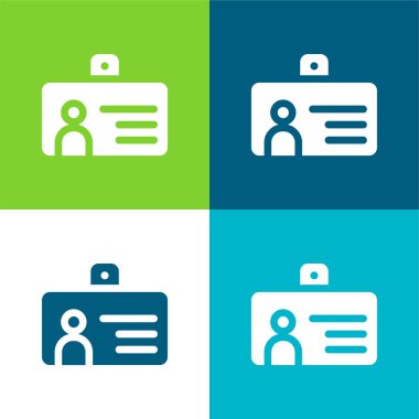 Rozet Düz 4 renk simgesi seti