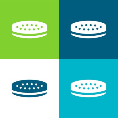 Düz Düz 4 renk simgesi kümesi