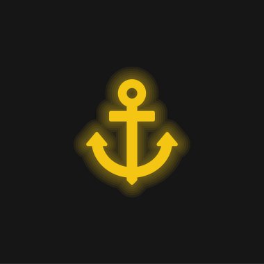 Çapa sarısı parlak neon simgesi