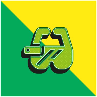 Ar Gözlük Yeşil ve Sarı 3D vektör simgesi logosu