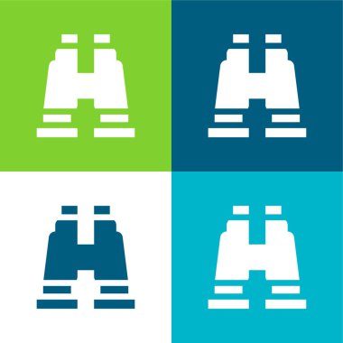 Dürbünler Düz dört renk minimal simgesi seti