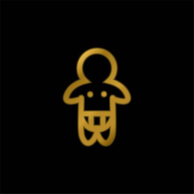 Bebek Bezi Giyen Sadece Altın Kaplama Metal Simge veya Logo Vektörü