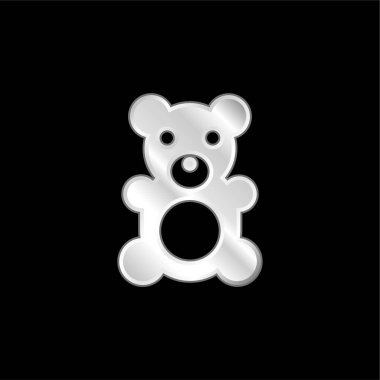 Ayı gümüş kaplama metalik simge