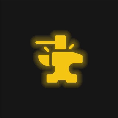 Örs sarısı parlak neon simgesi