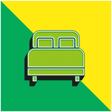 Yatak Yeşil ve Sarı Modern 3D vektör simgesi logosu