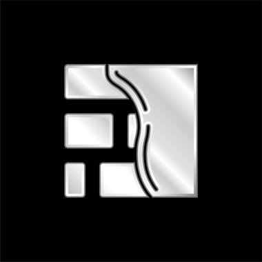 Tuğla duvar gümüş kaplama metalik simge