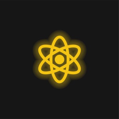 Atom sarısı parlak neon simgesi