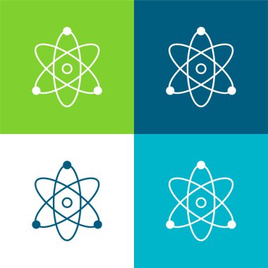 Atom Düz 4 renk en küçük simge kümesi