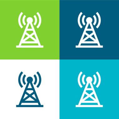 Anten Düz 4 renk en küçük simge kümesi