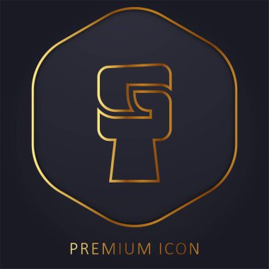 Black Power golden line premium logo or icon clipart