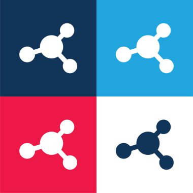 Atom mavi ve kırmızı dört renk en küçük simge kümesi