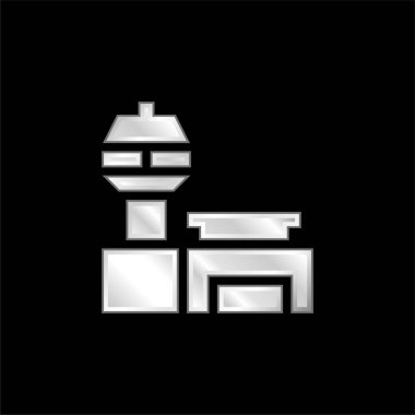 Havaalanı gümüş kaplamalı metalik simge