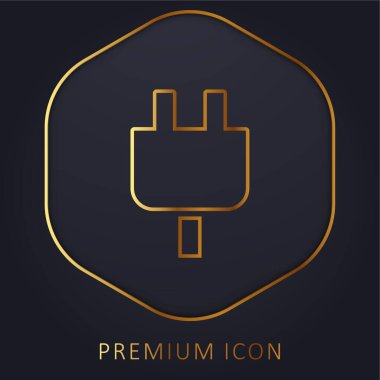 Black Plug Head golden line premium logo or icon clipart