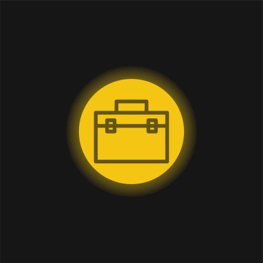 Evrak çantası sarı parlak neon simgesi