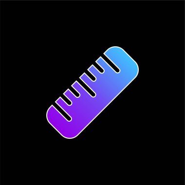 Büyük cetvel mavi eğimli vektör simgesi