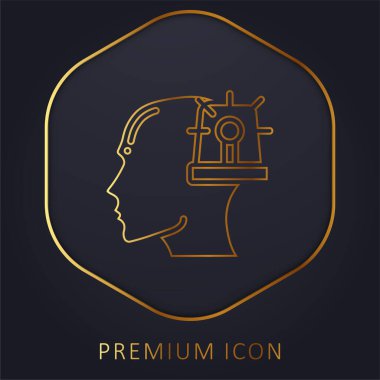 Anksiyete altın çizgisi prim logosu veya simgesi