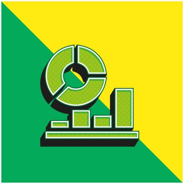 Analiz Yeşil ve Sarı 3D modern vektör simgesi logosu