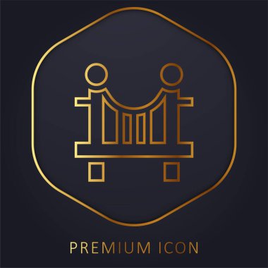 Köprü altın çizgi prim logosu veya simgesi