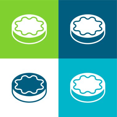 Bisküvi Düz 4 renk en küçük simge kümesi