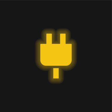 Siyah Plug Başı Sarı Parlak Neon simgesi