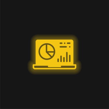 Analitik sarı parlak neon simgesi
