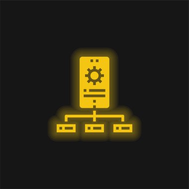 Api sarısı parlak neon simgesi