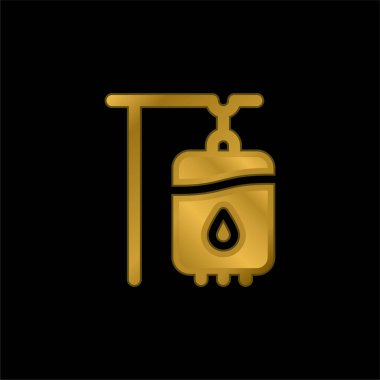 Kan nakli altın kaplama metalik simge veya logo vektörü