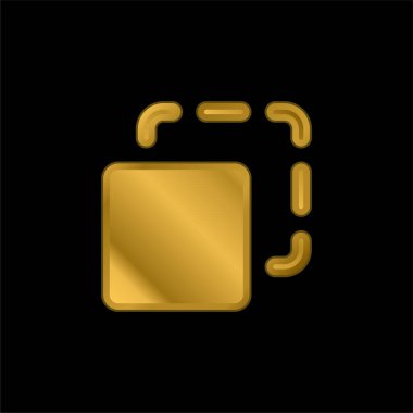 Kutu altın kaplama metalik simge veya logo vektörü
