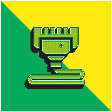 3d Yazdır Yeşil ve Sarı Modern 3d vektör simgesi logosu