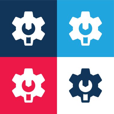 Yönetici mavi ve kırmızı dört renk en küçük simge kümesi