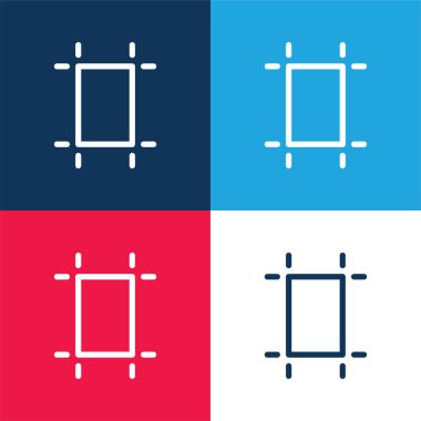 Artboard blue and red four color minimal icon set clipart