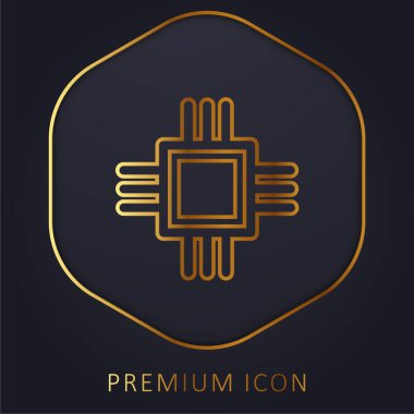 Büyük Chip altın çizgisi logosu veya simgesi