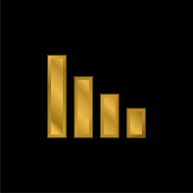 Çubuk Grafik altın kaplama metalik simge veya logo vektörü